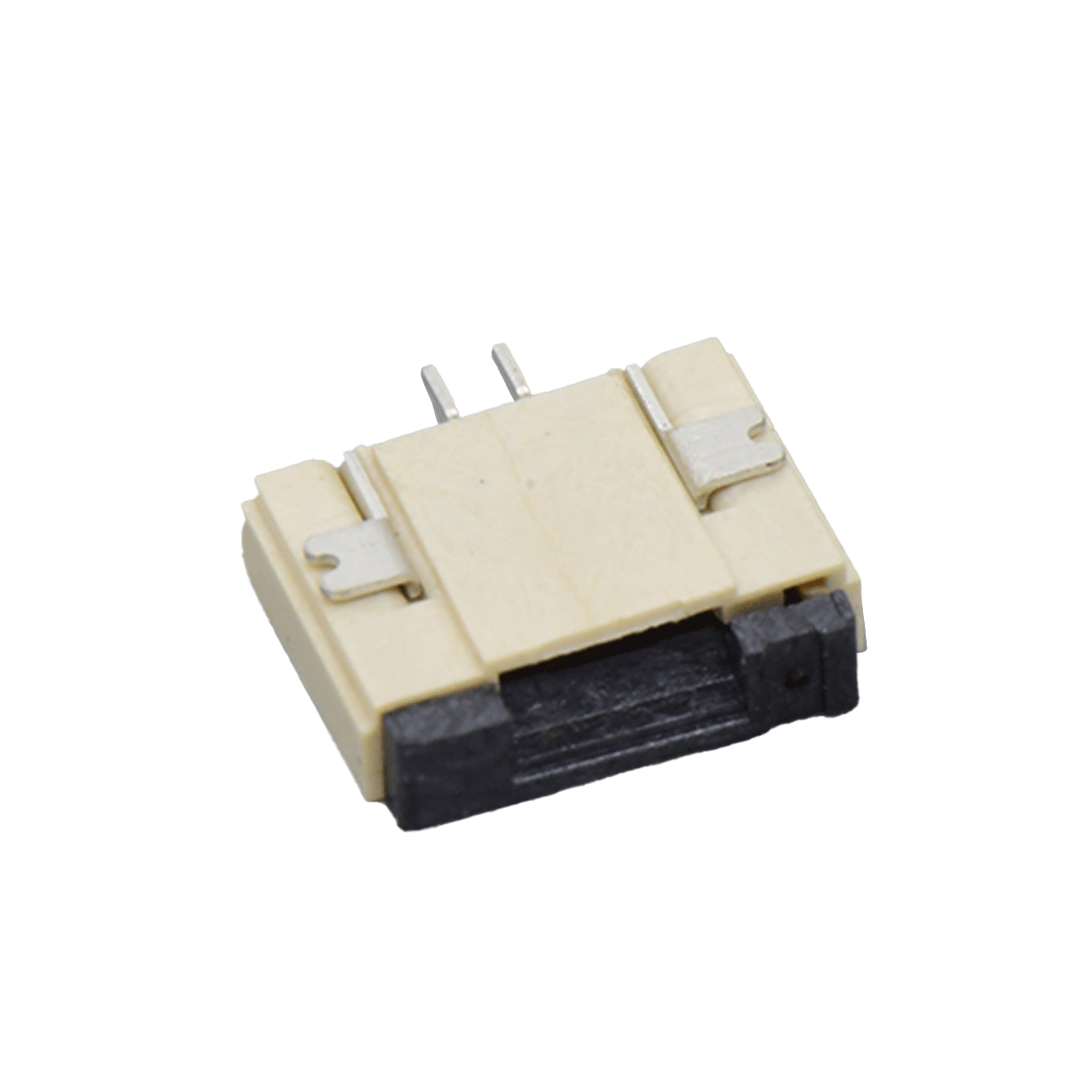 F1008 FPC FFC连接器Pitch 1.00mm H2.0mm卧贴前掀盖下接触 FPC 02Pin本色 镀雾锡